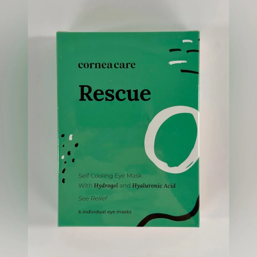 Cornea Care Rescue Self Cooling Hydrogel Eye Mask Compresses New in Box Sealed